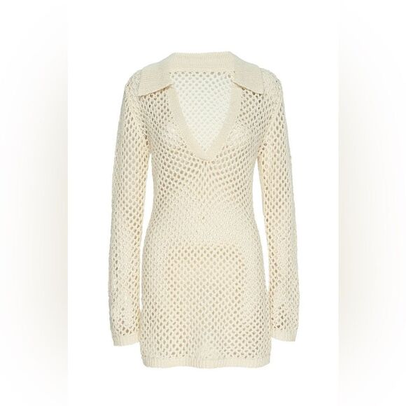 NEW MONDAY SWIMWEAR NEWPORT DRESS - IVORY CROCHET - Picture 9 of 12